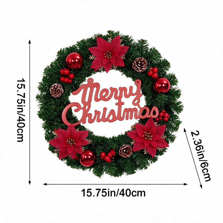 Christmas wreath with Merry Christmas lettering