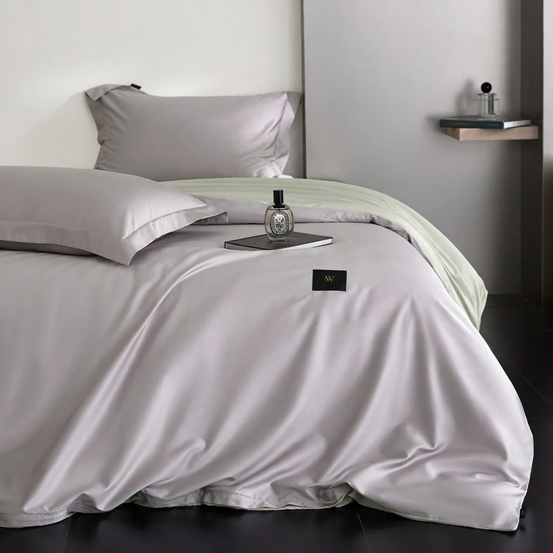 Cotton bedding set, 4-piece, satin shine