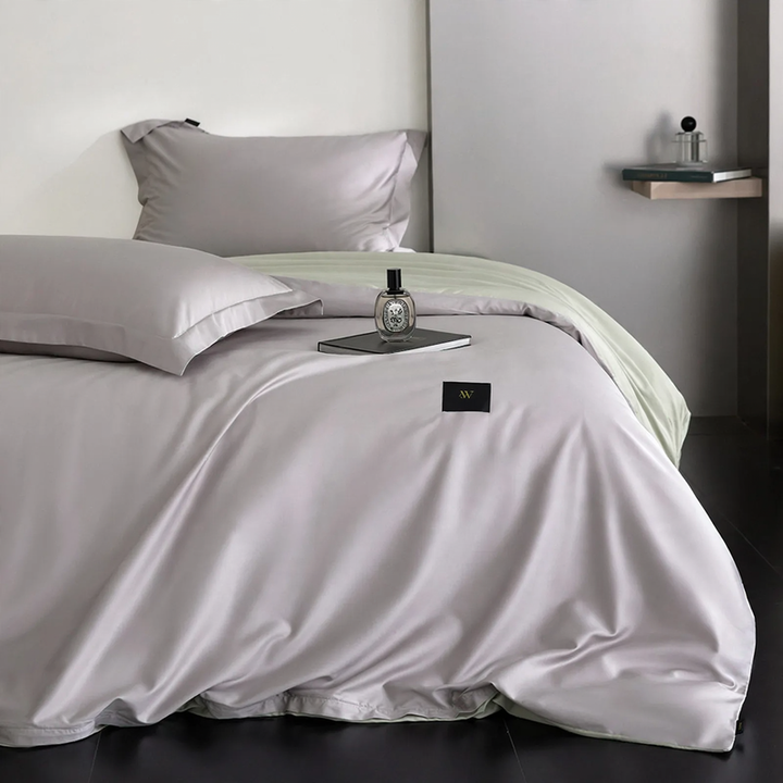 Cotton bedding set, 4-piece, satin shine