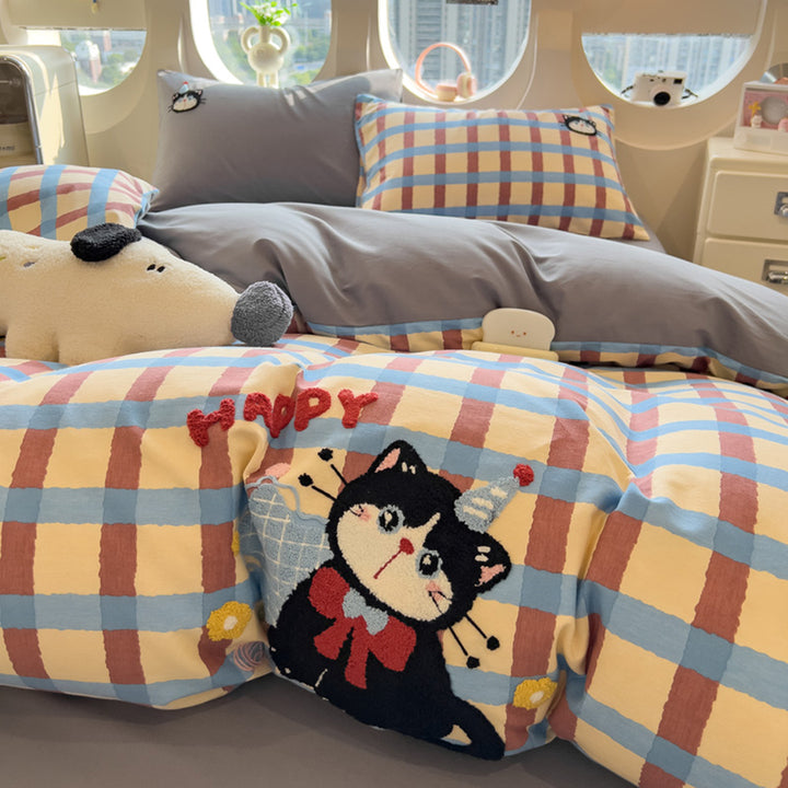 Cozy 4-piece bedding set made of brushed cotton