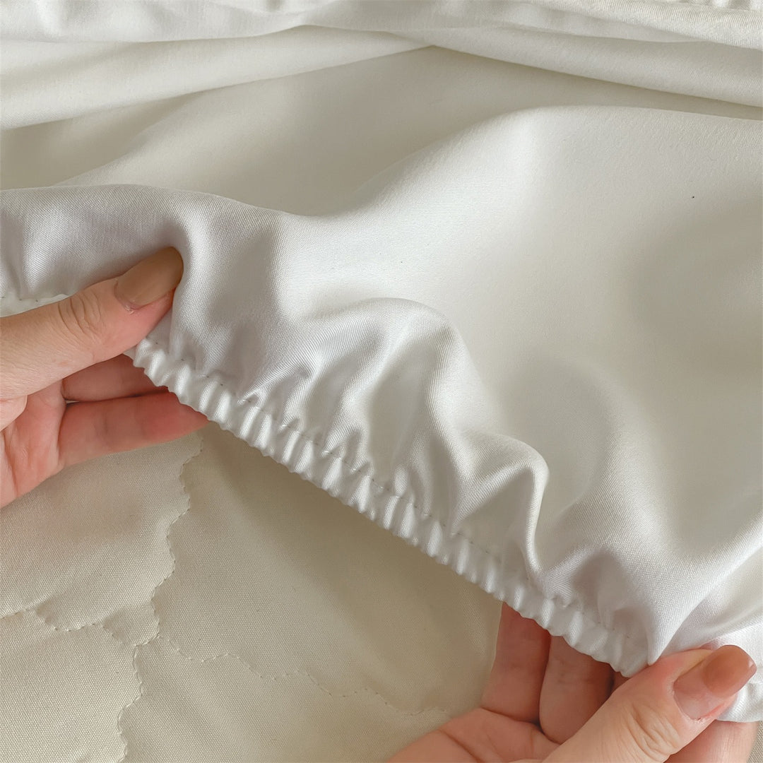 Waterproof, quilted mattress protector