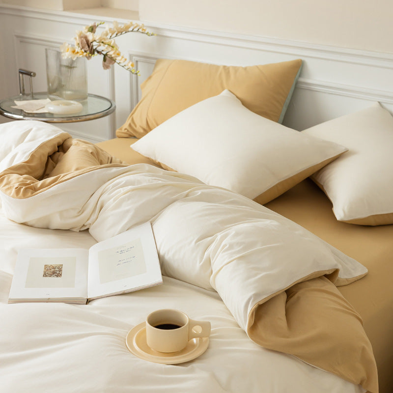 Jersey-Cotton Bedding Set, 4-piece, soft