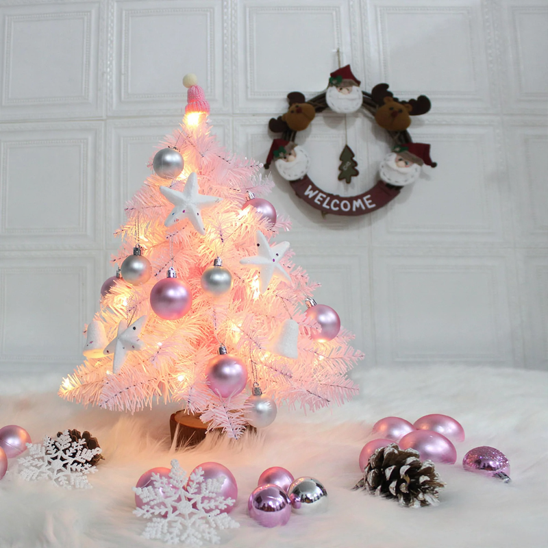 Mini Christmas tree with decoration, 45/60 cm, PVC