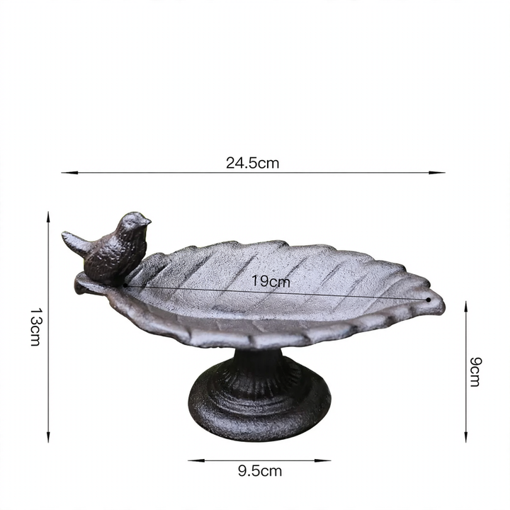 Cast iron bird bath and feeder station