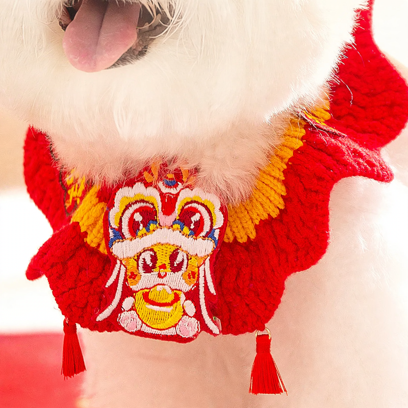 Festive collar for dogs and cats, polyester