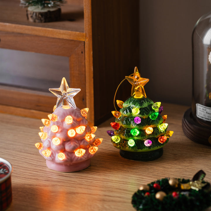 Ceramic Christmas Tree Night Light, 9.2 cm