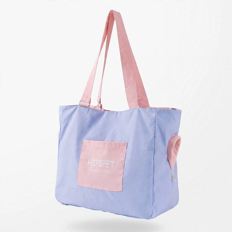 Portable pet carrier bag with shoulder strap