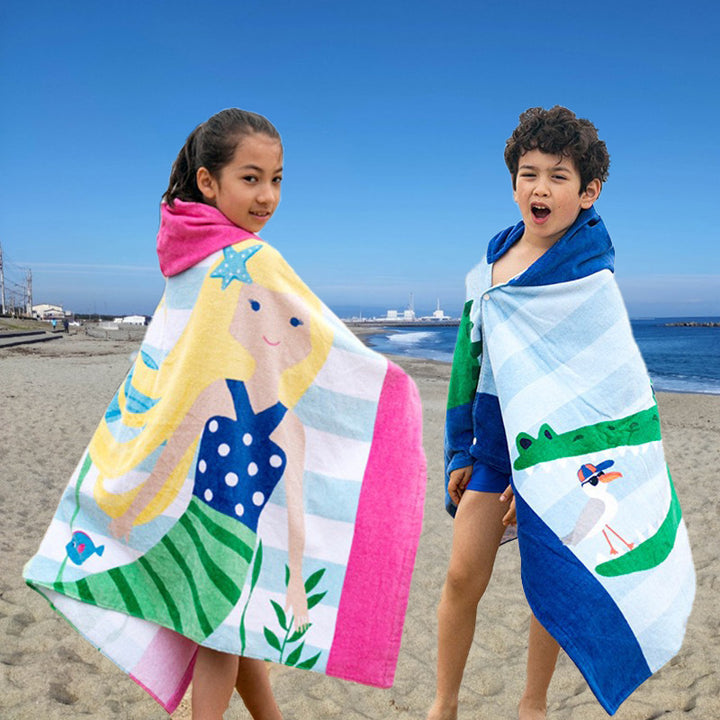 Hooded beach towel, microfiber, 127–160 cm