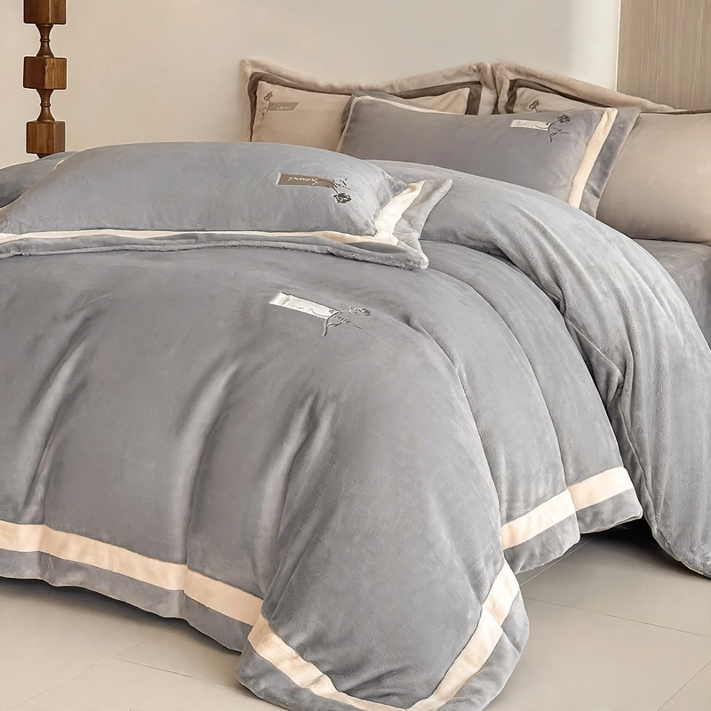 Milk fiber bedding set, 4-piece, premium