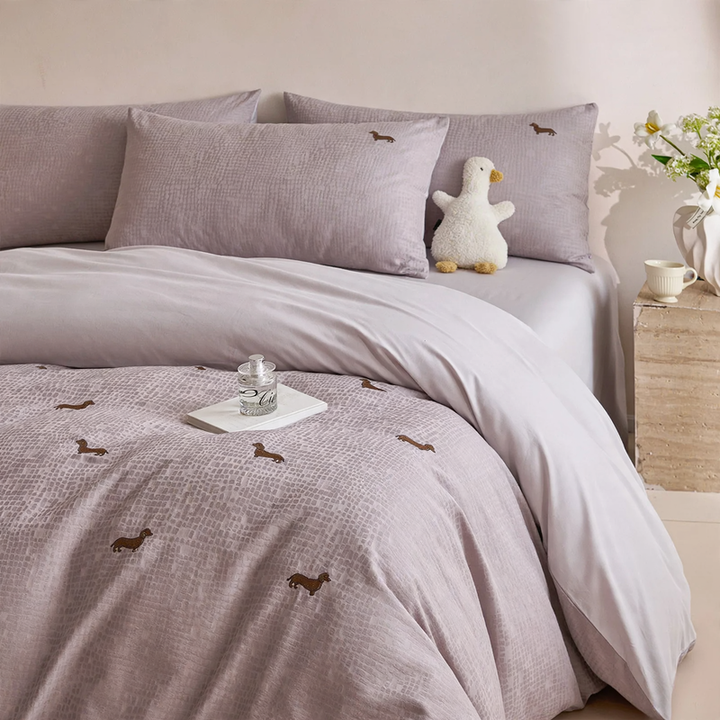 Cotton bedding set, 4 pieces, cartoon pattern