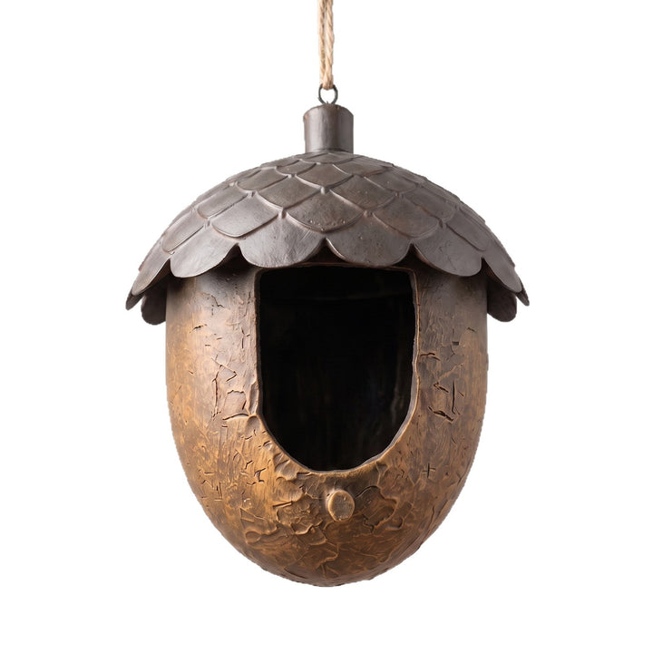 Decorative acorn birdhouse made of resin