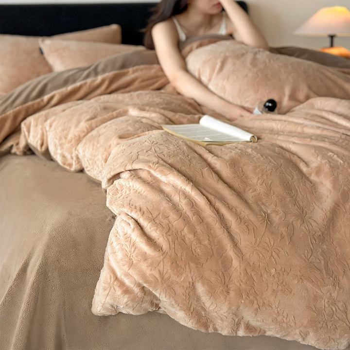 Milk fiber duvet cover set, geometric pattern, modern