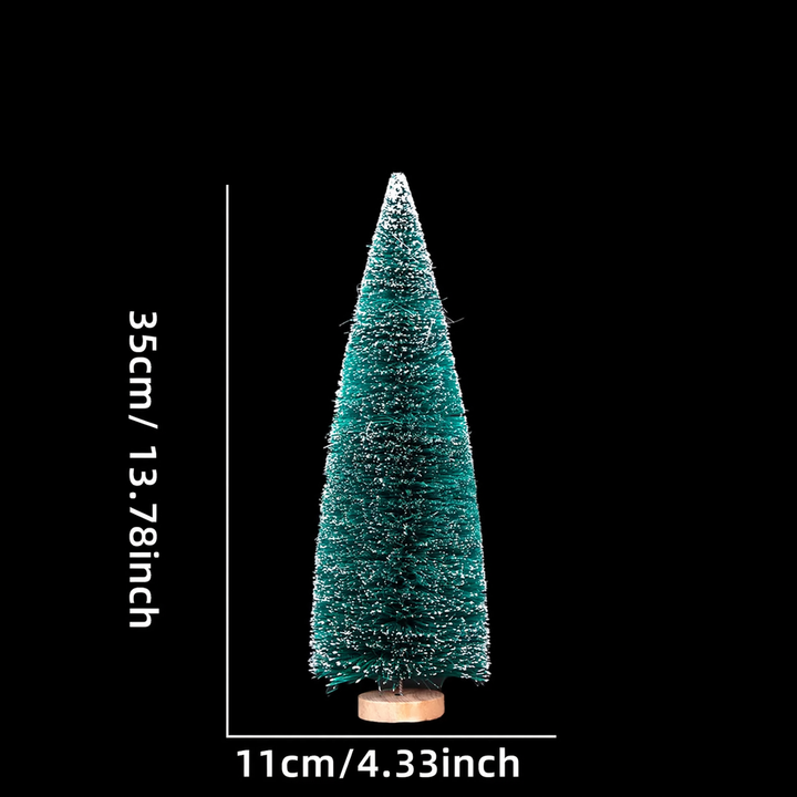 Mini Christmas tree made of pine needles, snow-covered