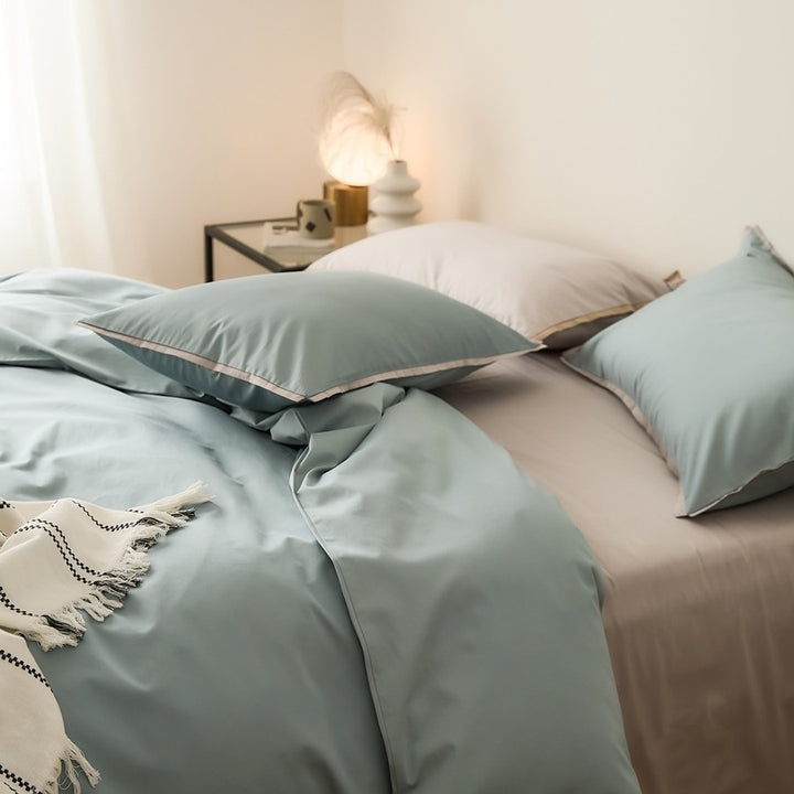Bedding set, 4-piece, cotton, solid colors