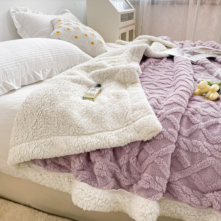 Sherpa-Fleece-Wool blanket, double layer, extra warm