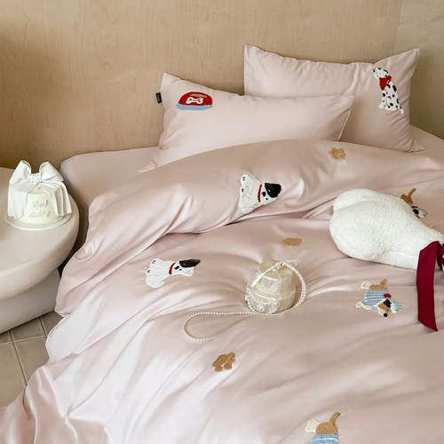 Cotton bedding set, 3–4 pieces, cartoon pattern