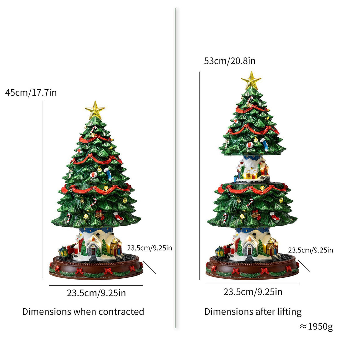 Christmas tree music box with rotation and lifting function