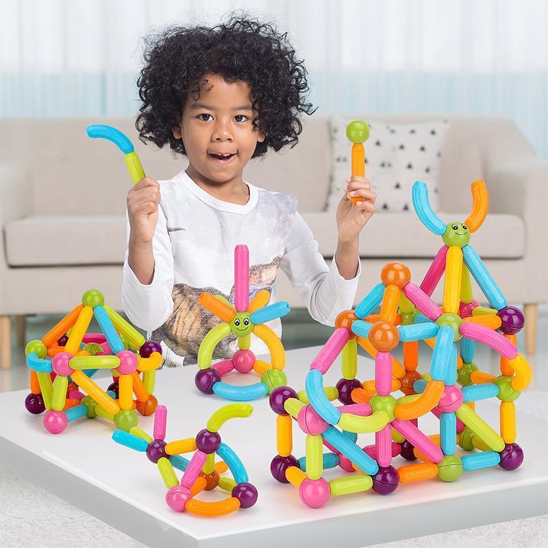 Magnetic construction set with balls and rods | Bowlift