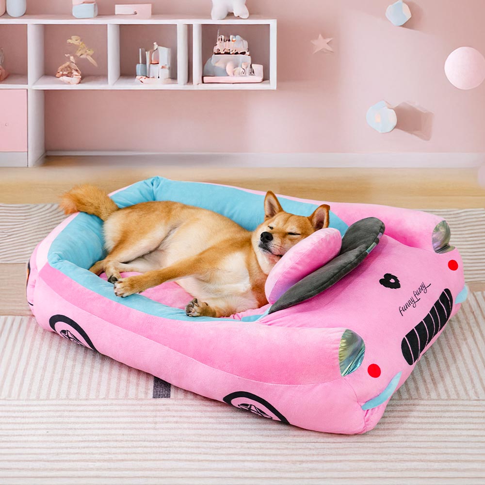 BowLift | FurElegance Classic Convertible Race Car Bed | Luxury bolster dog bed for stylish comfort and support