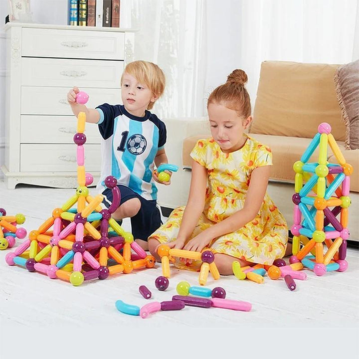 Magnetic construction set with balls and rods | Bowlift