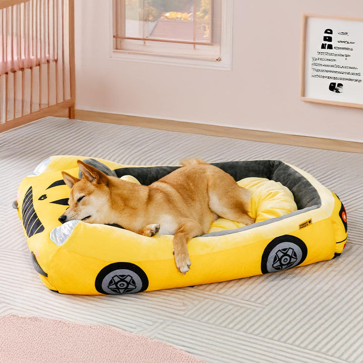 BowLift | FurElegance Classic Convertible Race Car Bed | Luxury bolster dog bed for stylish comfort and support