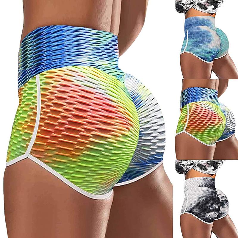 BowLift | Tie-Dye Print High-Waisted Yoga Shorts
