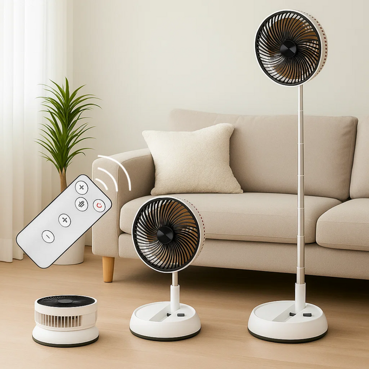 Quiet Portable Cooling – Lightweight Foldable Design – Remote-Control Home & Outdoor Use Bowlift