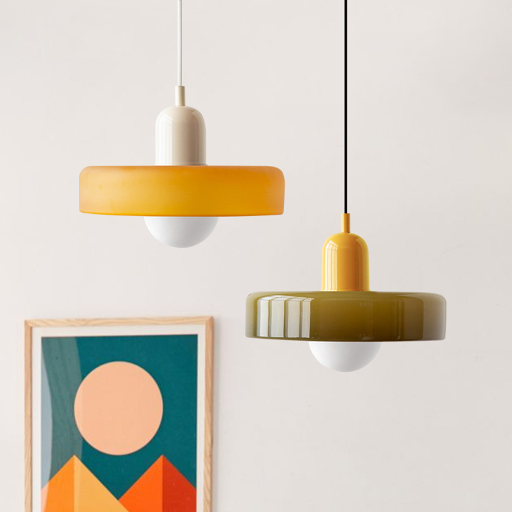 BowLift | Bauhaus Colored Glass Pendant Light