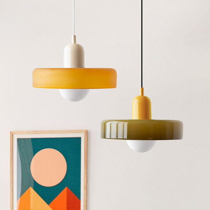 BowLift | Bauhaus Colored Glass Pendant Light