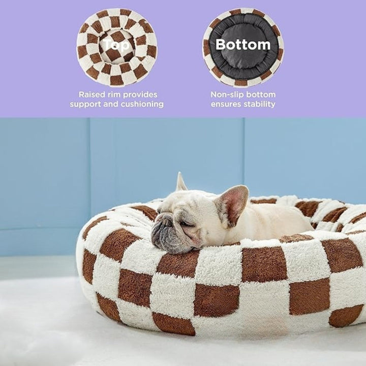 BowLift | Snuggle Floral Checkerboard Pet Bed