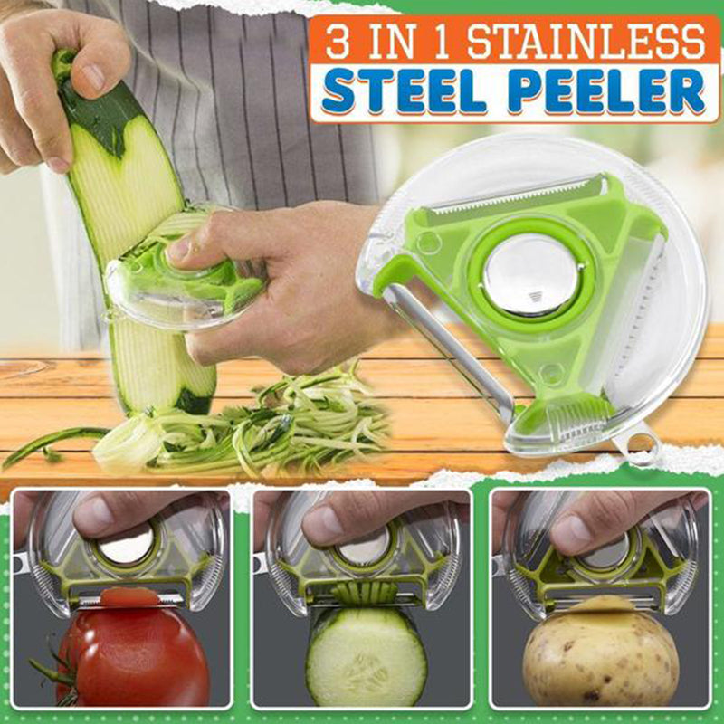 3 in 1 Stainless Steel Peeler | Bowlift