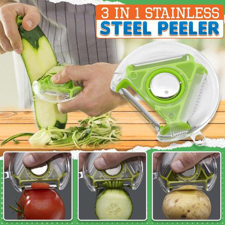 3 in 1 Stainless Steel Peeler | Bowlift