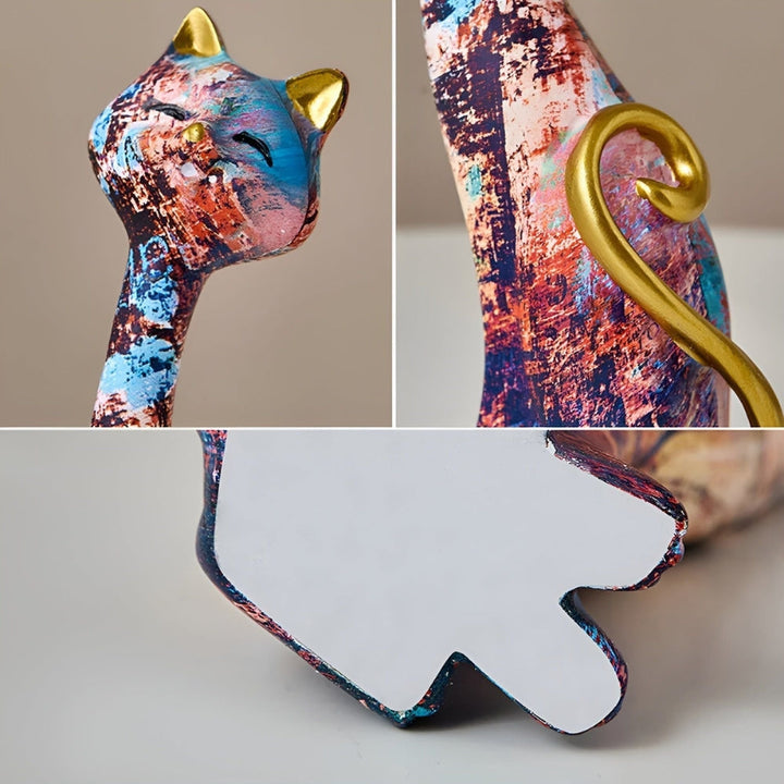 Minimalist Cat Sculpture Duo for Modern Decorative Accents Bowlift