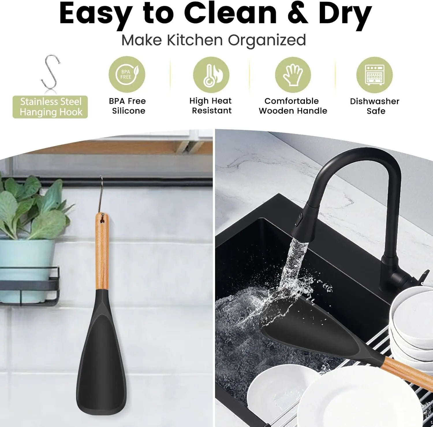 BowLift | 2-in-1 Silicone Cooking and Serving Spoon