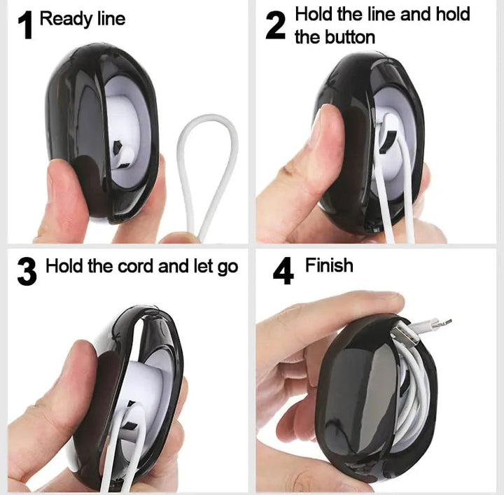 BowLift | Automatic Cable Reel – Retractable Organizer for USB & Headphone Cables