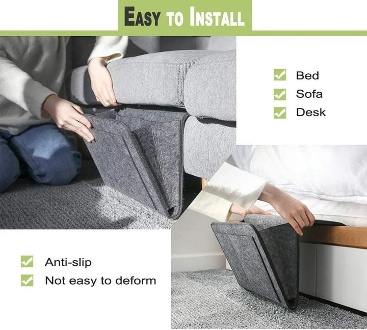 BowLift | Hanging Bed Organizer – Space-saving Storage with Large Pockets