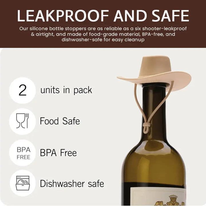 BowLift | Wine Bottle Stopper in Cowboy Hat Design – Tight, Stylish & Original