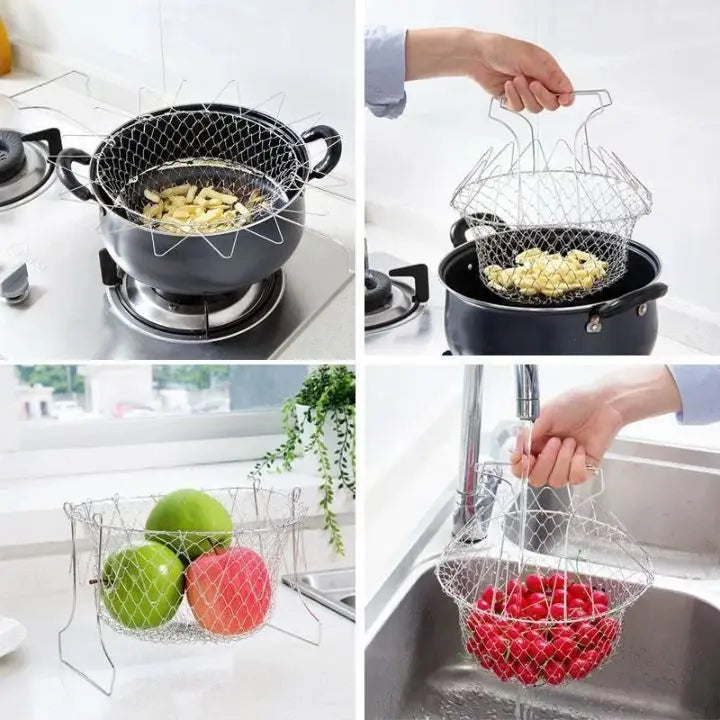 BowLift | Expandable Stainless Steel Sieve Basket for Frying & Draining