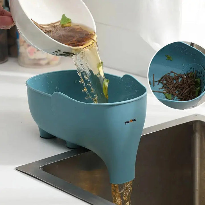 BowLift | Kitchen Sink Strainer Basket | Elephant Design | Plastic | 2-Pack | 22cm