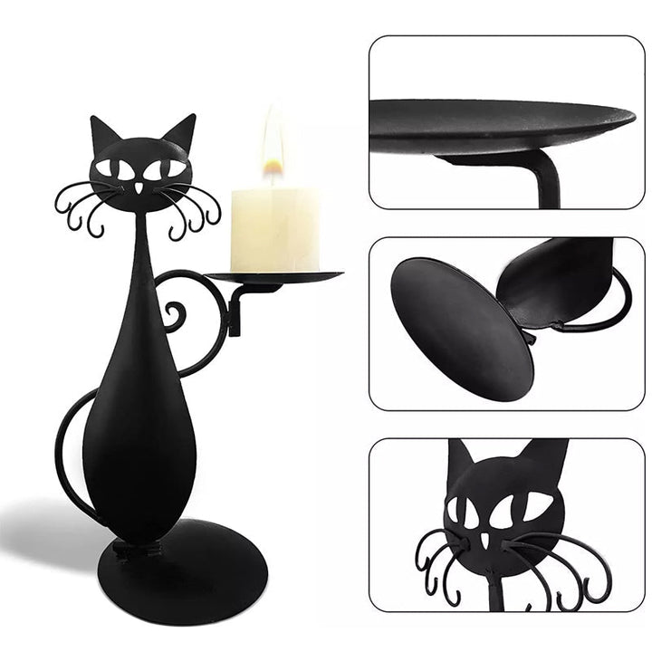 Candle holder black cat | Bowlift