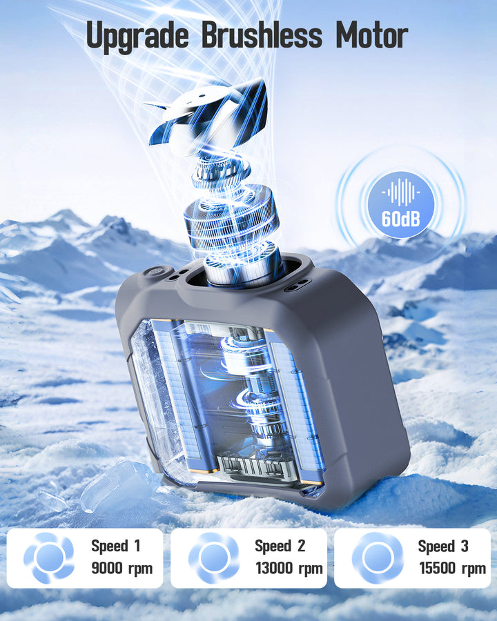 10000mAh Waist fan,Portable Belt Clip on Personal Fan | Bowlift