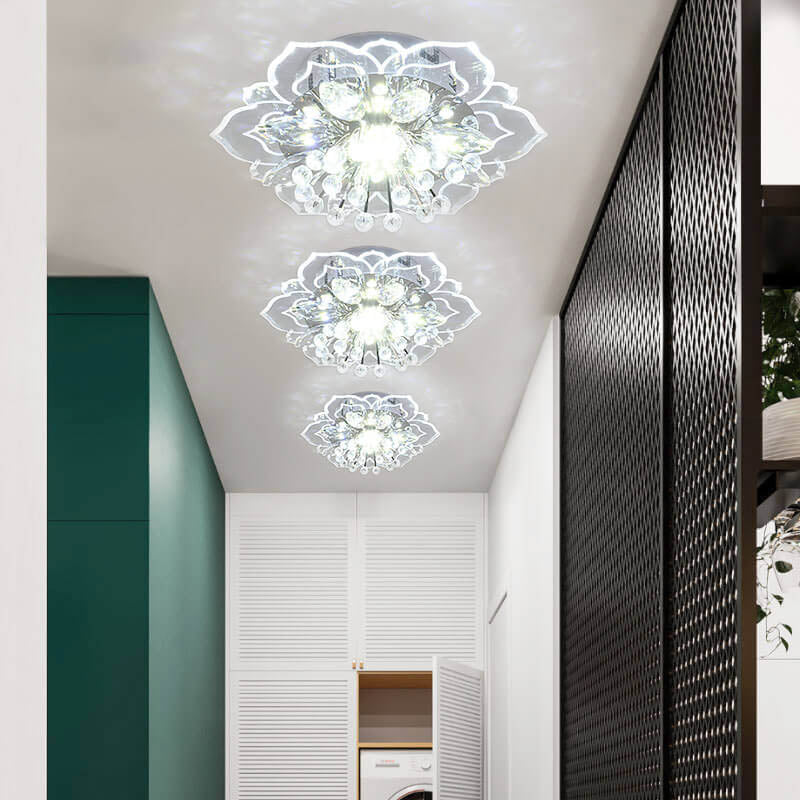 BowLift GlowPetal | LED Crystal Ceiling Light | Flower Shaped, RGB Color Changing & Energy Efficient