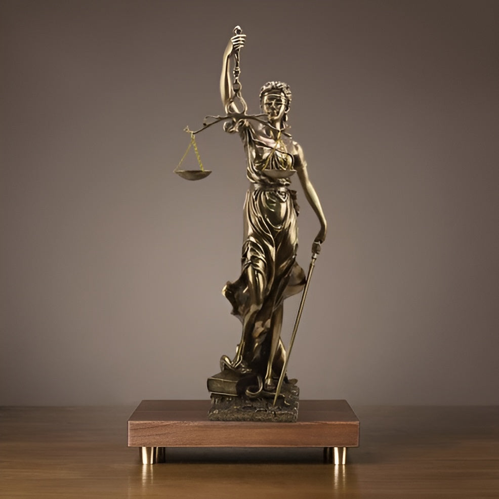 Statue of the Goddess of Justice – An elegant decorative sculpture of Justitia | Bowlift