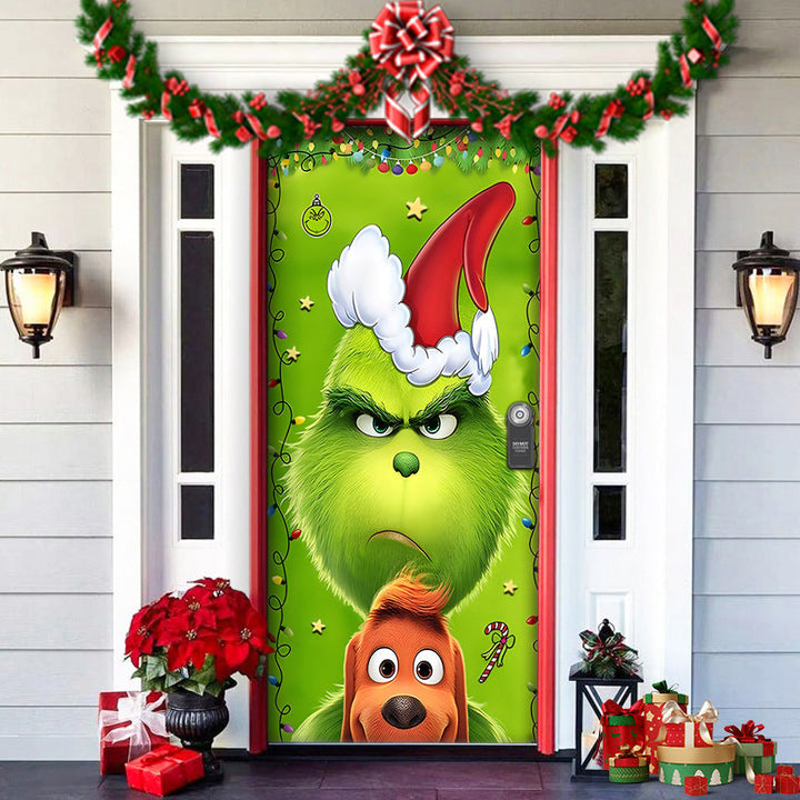BowLift | Christmas Door Decoration | Fabric Door Cover | Washable & Reusable