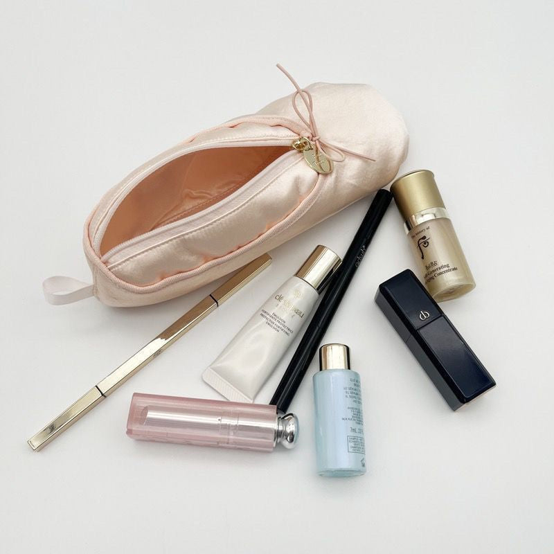 Personalized Pink Ballet Shoe Style Makeup Bag | Bowlift