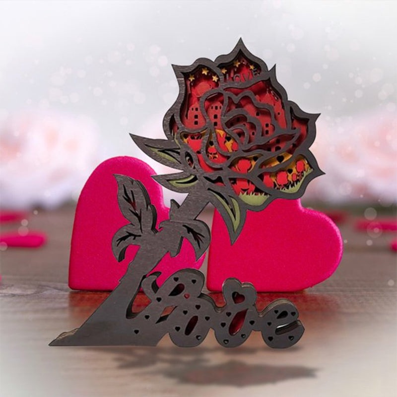 Valentine's Day 3D Wooden Carving Ornaments | Bowlift