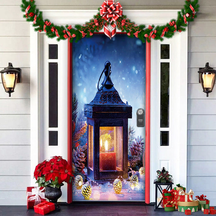 BowLift | Christmas Door Decoration | Fabric Door Cover | Washable & Reusable