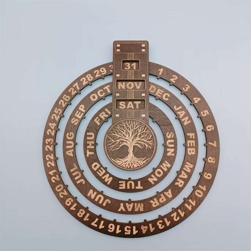BowLift | Wood Rotating Circular Perpetual Calendar