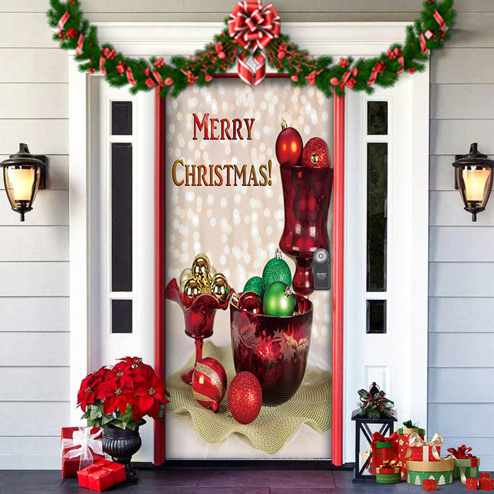 BowLift | Christmas Door Decoration | Fabric Door Cover | Washable & Reusable