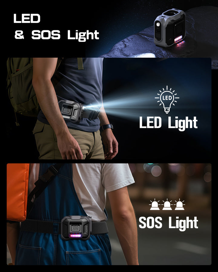 10000mAh Waist fan,Portable Belt Clip on Personal Fan | Bowlift